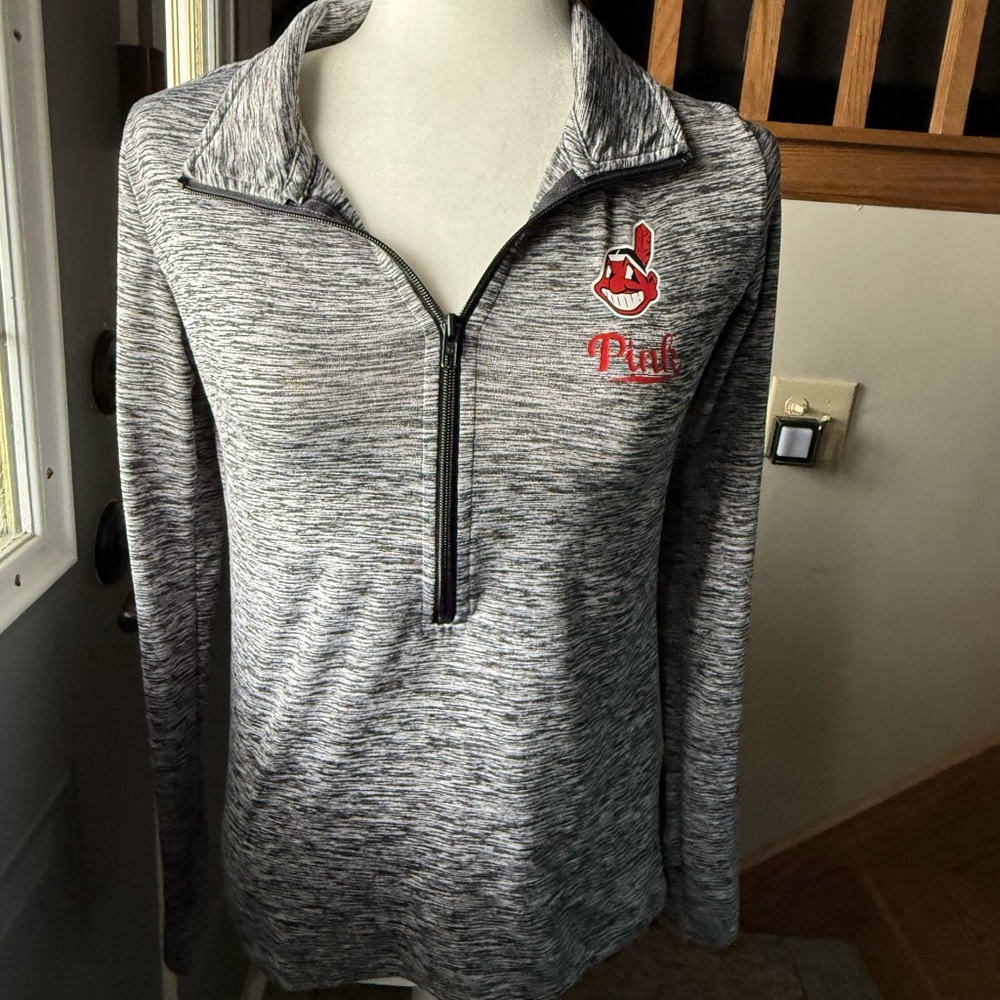 Gray Quarter-Zip Pullover Cleveland Baseball